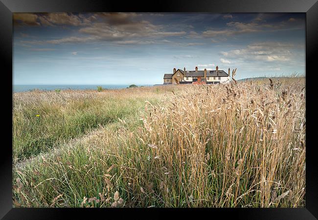 Clifftop houses at Weybourne Framed Print by Stephen Mole