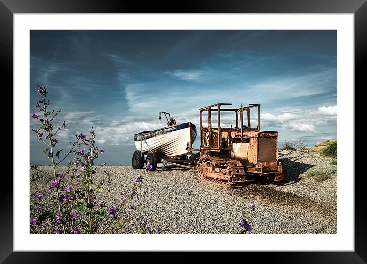 Tractor and Fishing Boat Framed Mounted Print by Stephen Mole