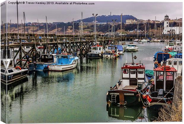 Scarborough Harbour Canvas Print by Trevor Kersley RIP