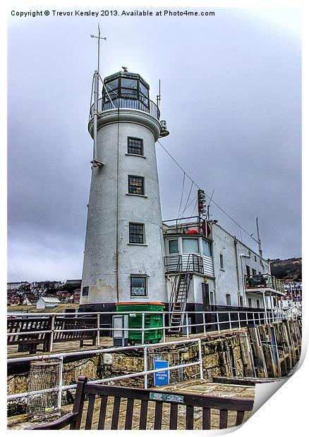 Scarborough Lighthouse Print by Trevor Kersley RIP