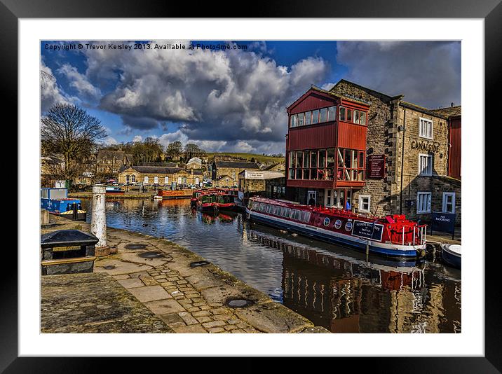 The Canal Basin Skipton Framed Mounted Print by Trevor Kersley RIP