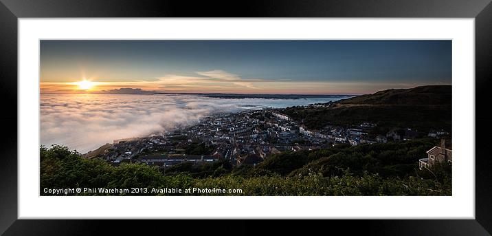 Chesil in the fog Framed Mounted Print by Phil Wareham