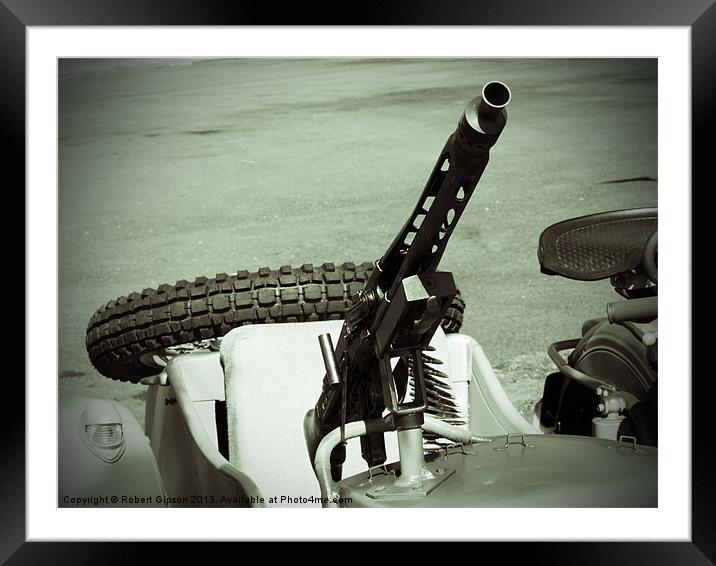 Motorcycle gun Framed Mounted Print by Robert Gipson