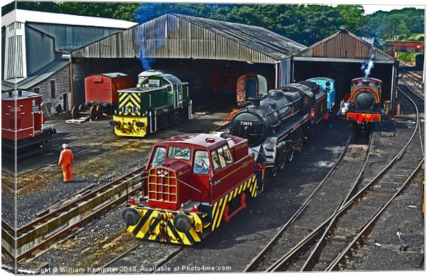 Wansford engine shed Canvas Print by William Kempster