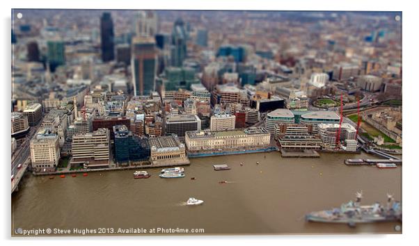 London Tilt shift from The Shard Acrylic by Steve Hughes