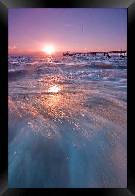 Glistening under the sunset Framed Print by mike Davies