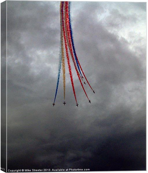 The  Red Arrows 2 Canvas Print by Mike Streeter