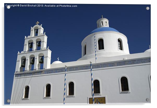 Chapel in Oia Acrylic by David Birchall