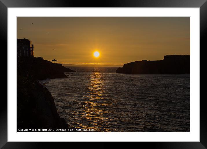 Sunrise at Tenby Framed Mounted Print by nick hirst