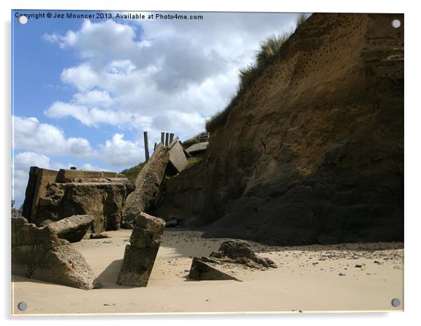 Old Ramp at Happisburgh Jul 2010 Acrylic by Jez Mouncer