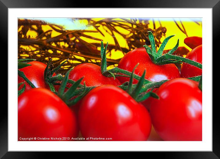 Tomatoes on the Vine Framed Mounted Print by Christine Kerioak