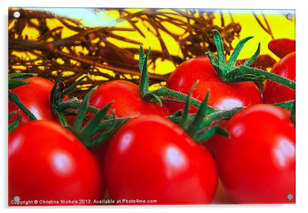 Tomatoes on the Vine Acrylic by Christine Kerioak