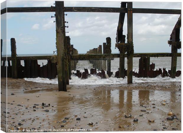 Tide breaking over Canvas Print by Jez Mouncer
