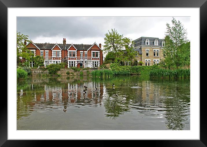 Kew Pond Framed Mounted Print by graham young