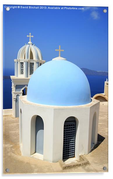 Chapel in Oia, Santorini Acrylic by David Birchall
