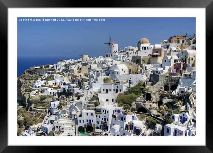 Oia Town Framed Mounted Print by David Birchall