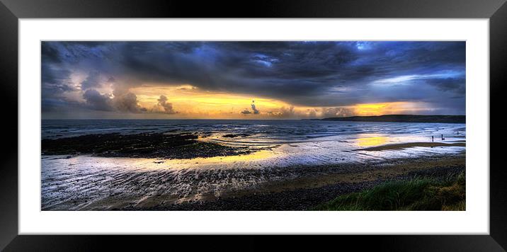 Freshwater West Night Fishing Framed Mounted Print by Simon West
