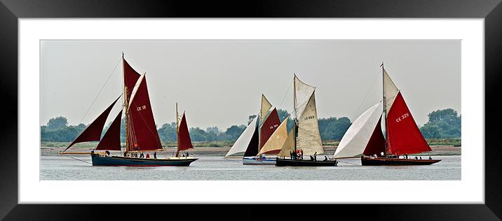 Old gaffers panorama Framed Mounted Print by Gary Eason