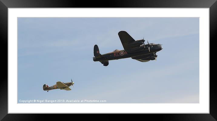 BBMF Lancaster and Hurricane Framed Mounted Print by Nigel Bangert