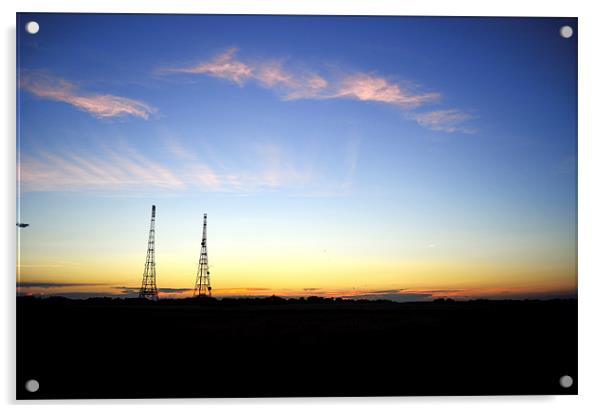 Sunset over Dover Acrylic by Chris Wooldridge