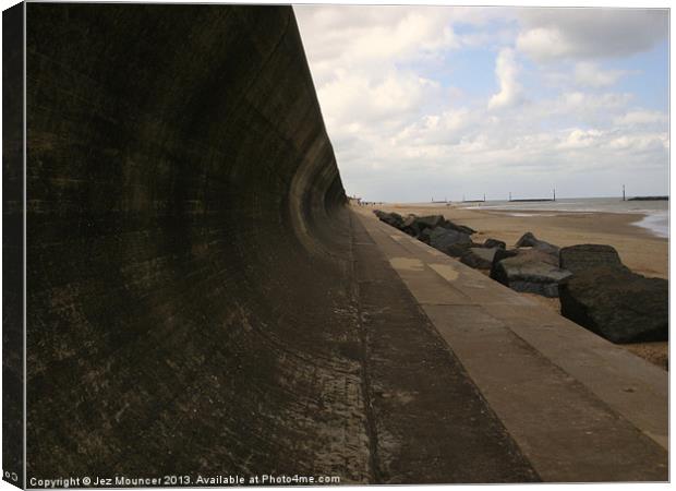 Sea Wall Sea Palling Canvas Print by Jez Mouncer