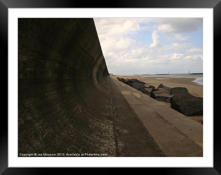 Sea Wall Sea Palling Framed Mounted Print by Jez Mouncer