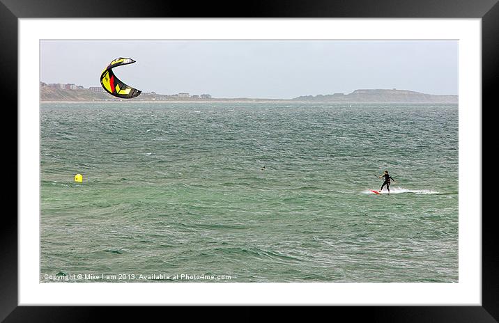 Kite Surfing Framed Mounted Print by Thanet Photos