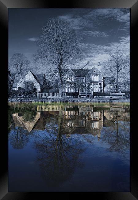 Biddestone Village Pond Framed Print by Simon Cadby