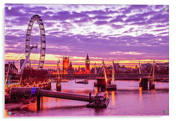 London Eye Acrylic by Jan Venter