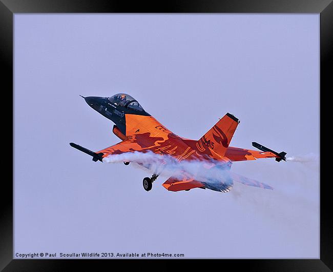 F-16AM Take Off Framed Print by Paul Scoullar