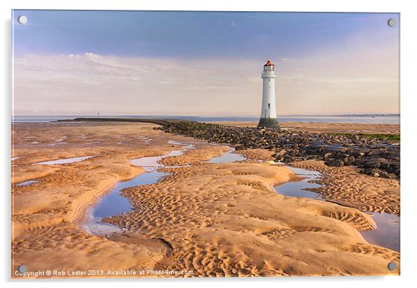 Perch Rock Lighthouse Acrylic by Rob Lester