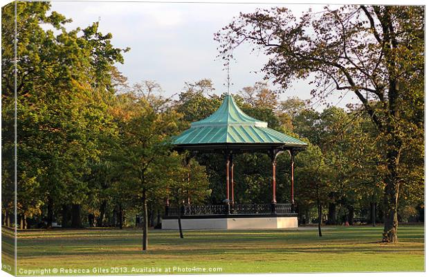 Band Stand Canvas Print by Rebecca Giles