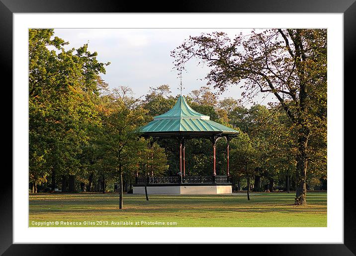 Band Stand Framed Mounted Print by Rebecca Giles