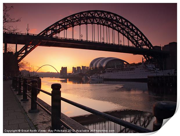 Tyne Bridge At Sunrise Print by Ray Pritchard