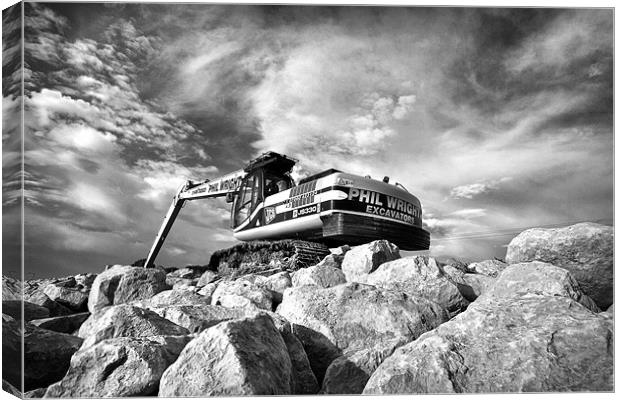 Quarry Excavator Canvas Print by Mike Sherman Photog