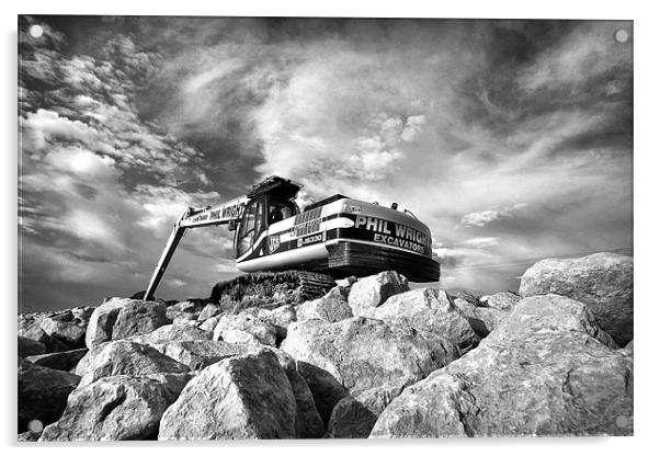 Quarry Excavator Acrylic by Mike Sherman Photog