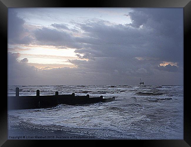 Wild Cleveleys Framed Print by Lilian Marshall