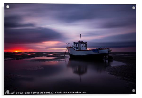 Moody Meols sunset Acrylic by Paul Farrell Photography