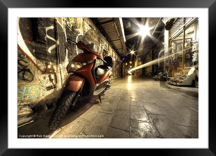 Nite Scoot Framed Mounted Print by Rob Hawkins