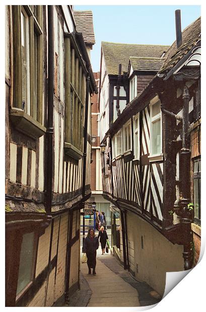 Streetscape Shrewsbury Print by Carole-Anne Fooks