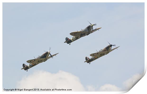 Spitfire Formation Print by Nigel Bangert
