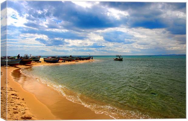 Hammamet Beach Canvas Print by jerry sumpster