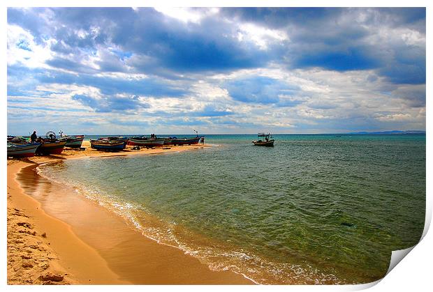 Hammamet Beach Print by jerry sumpster