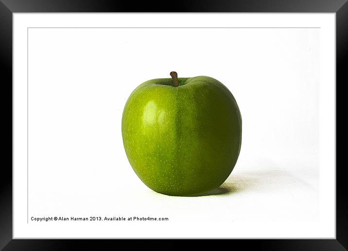 Green Apple Framed Mounted Print by Alan Harman