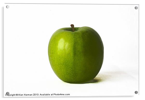 Green Apple Acrylic by Alan Harman