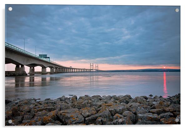 Severn Bridge Sunset Acrylic by Matt Taylor