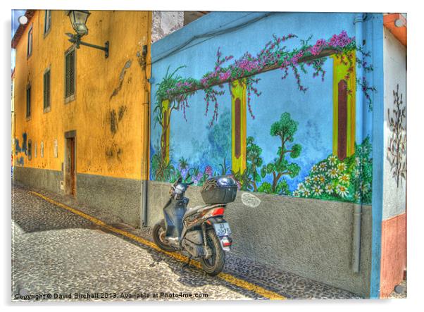 Old Town Funchal Acrylic by David Birchall