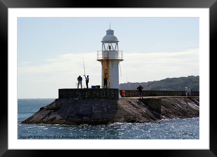 Fishing Off Brixham Breakwater Framed Mounted Print by Peter F Hunt