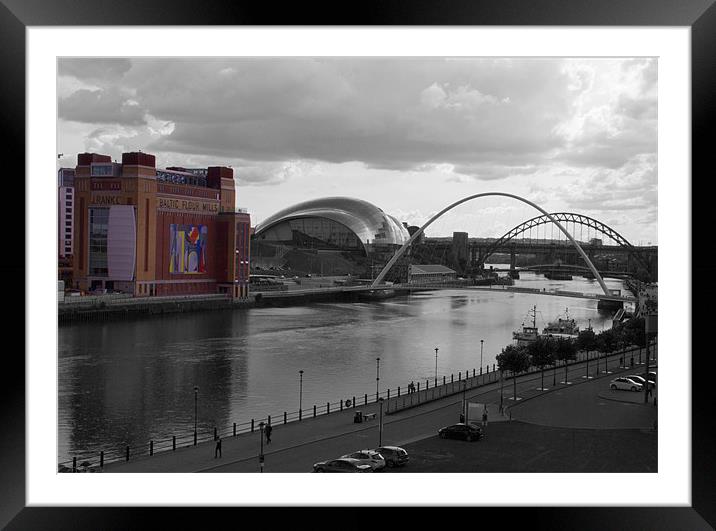 Newcastle river Tyne Framed Mounted Print by David French