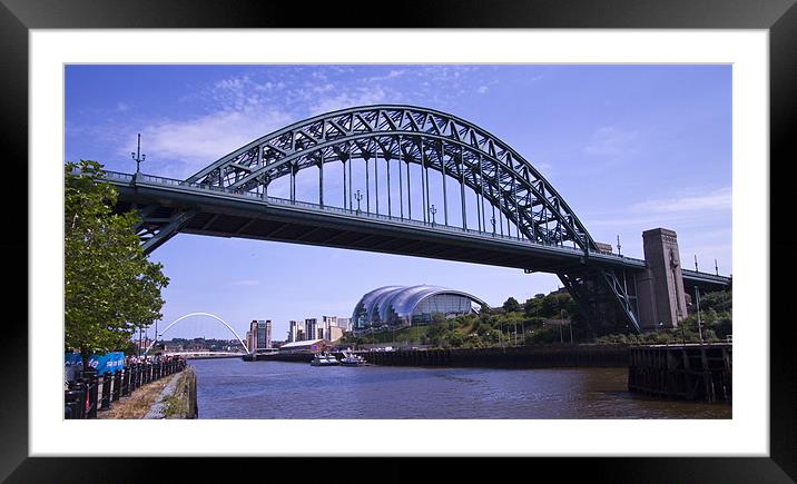 Newcastle river Tyne Bridges Framed Mounted Print by David French
